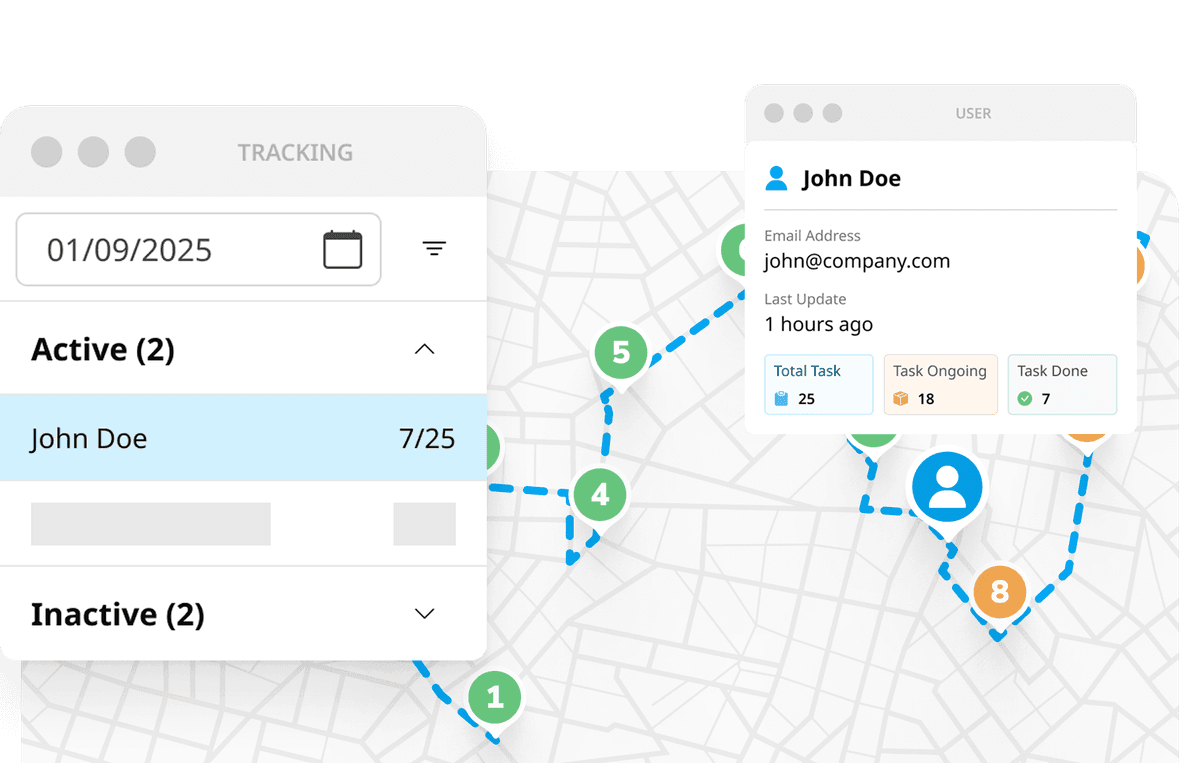 Gambaran fitur pelacakan real-time
