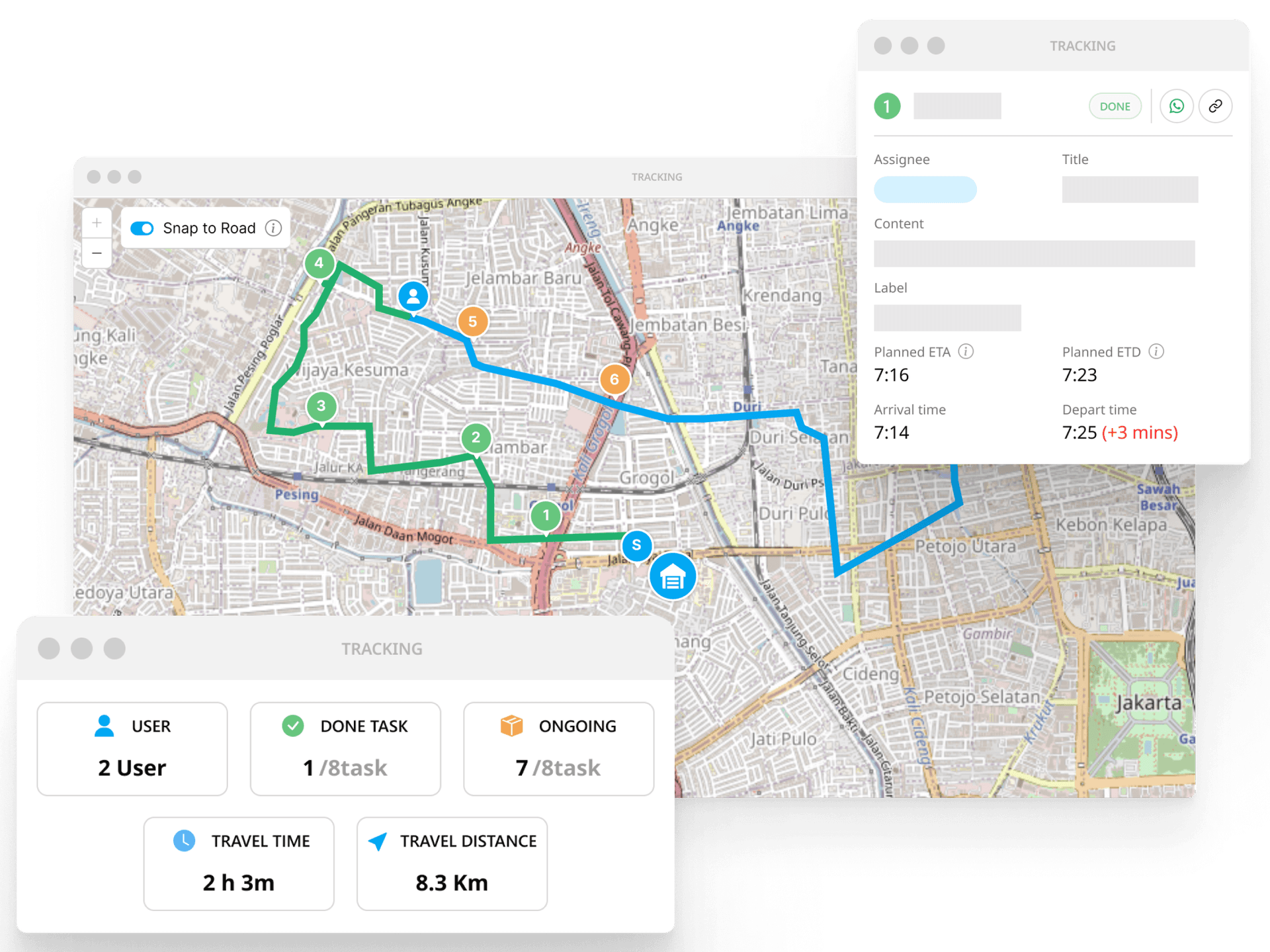 Dashboard pelacakan armada real-time