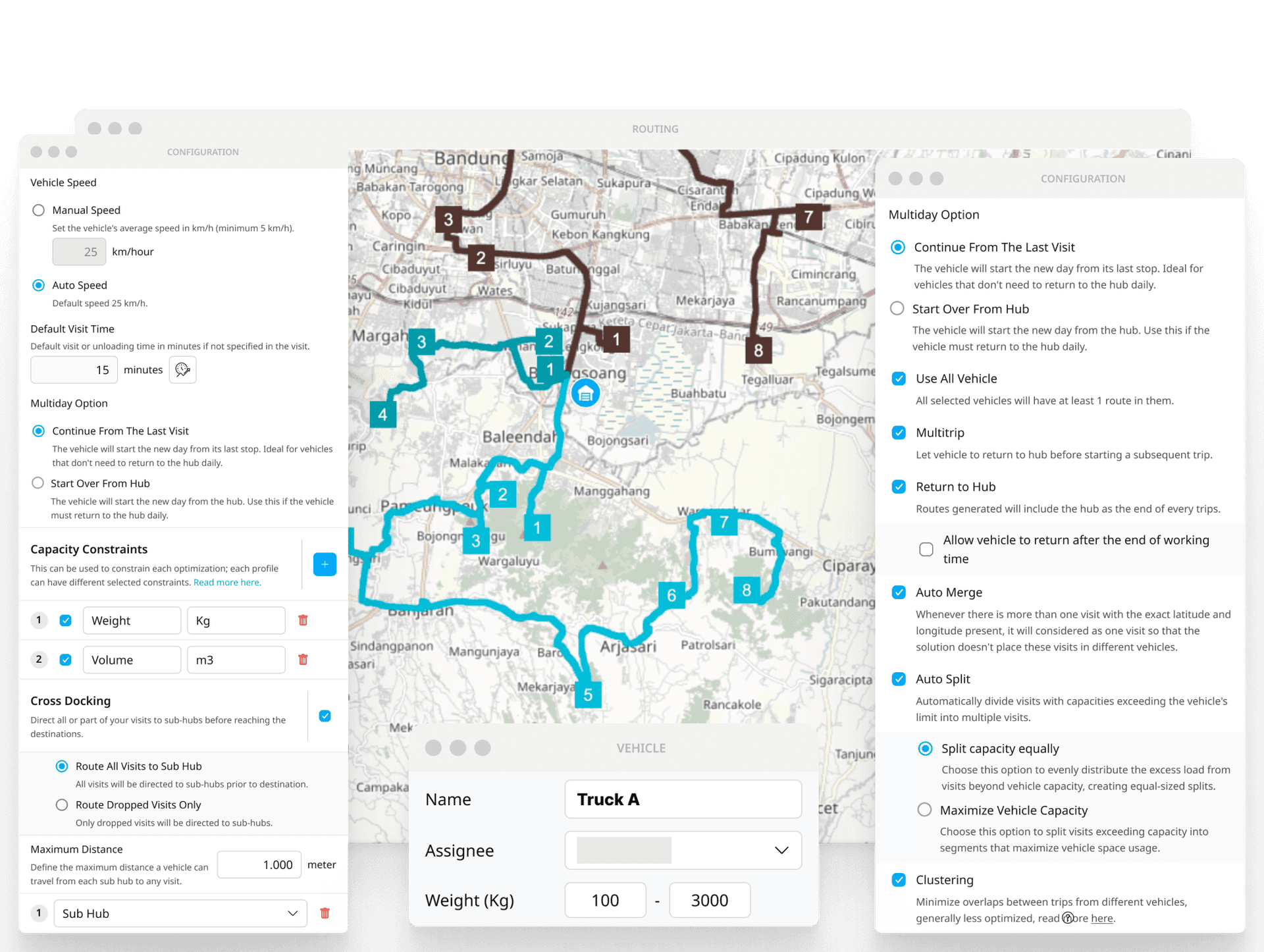 Route planning with operational rules