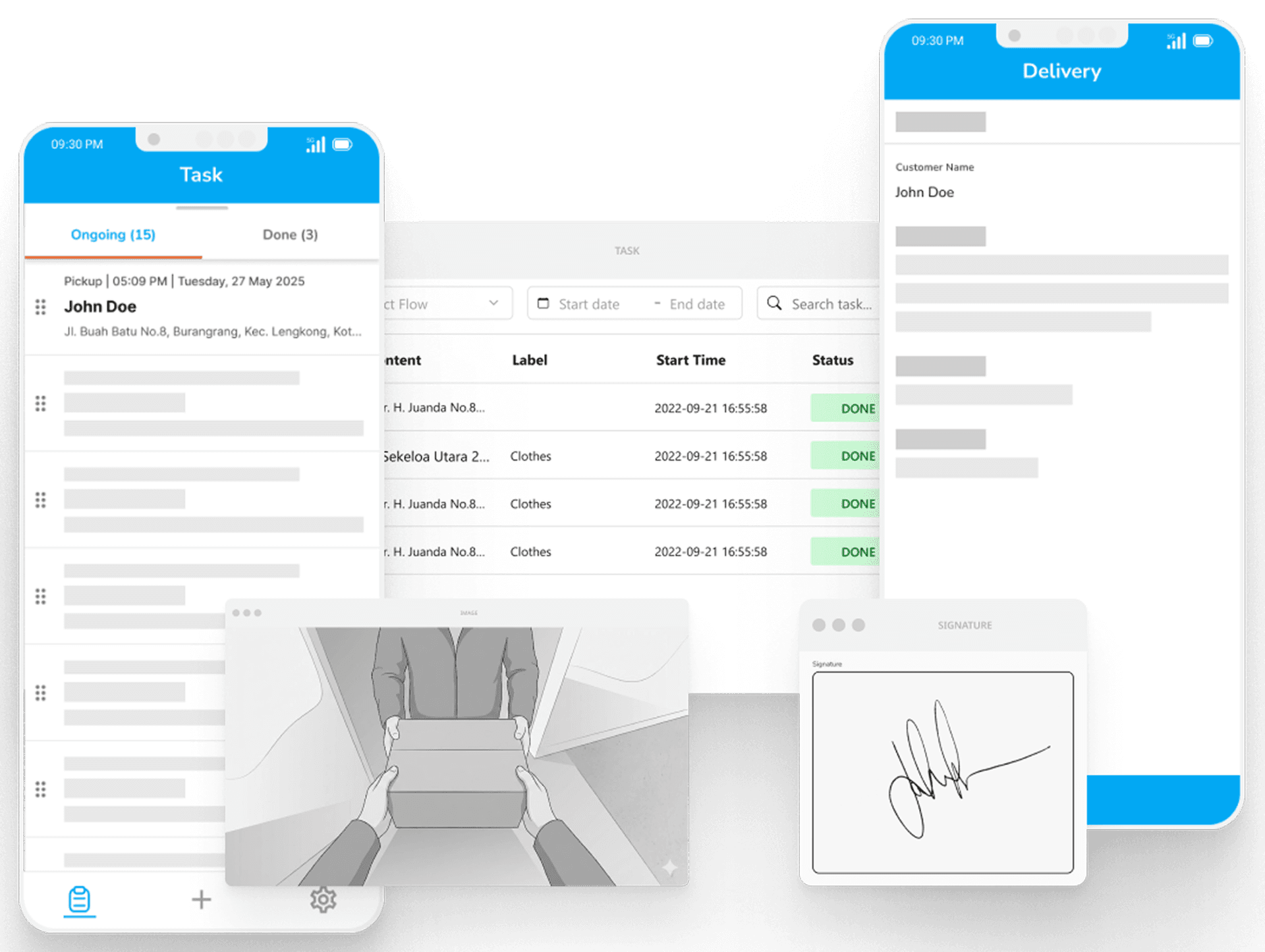 Check-in validation at delivery points
