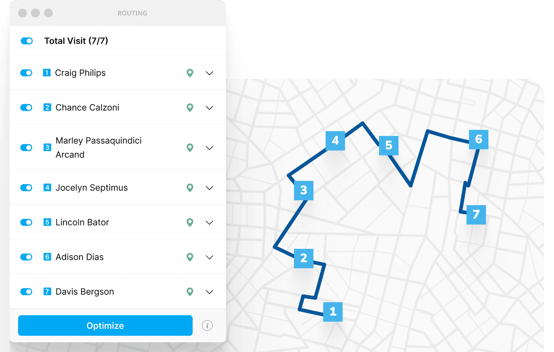 Gambaran fitur optimasi rute