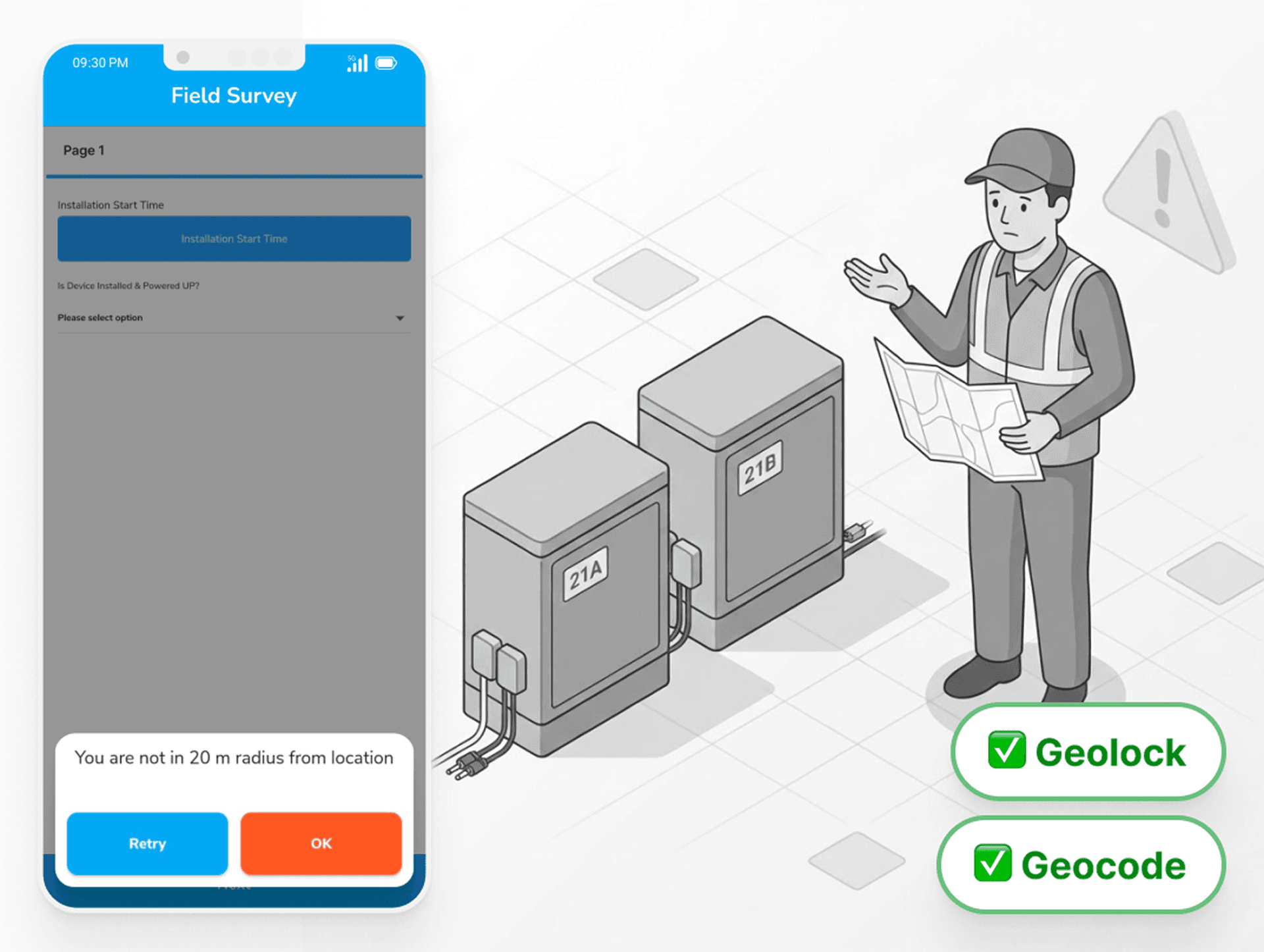 Geotag validation for survey locations