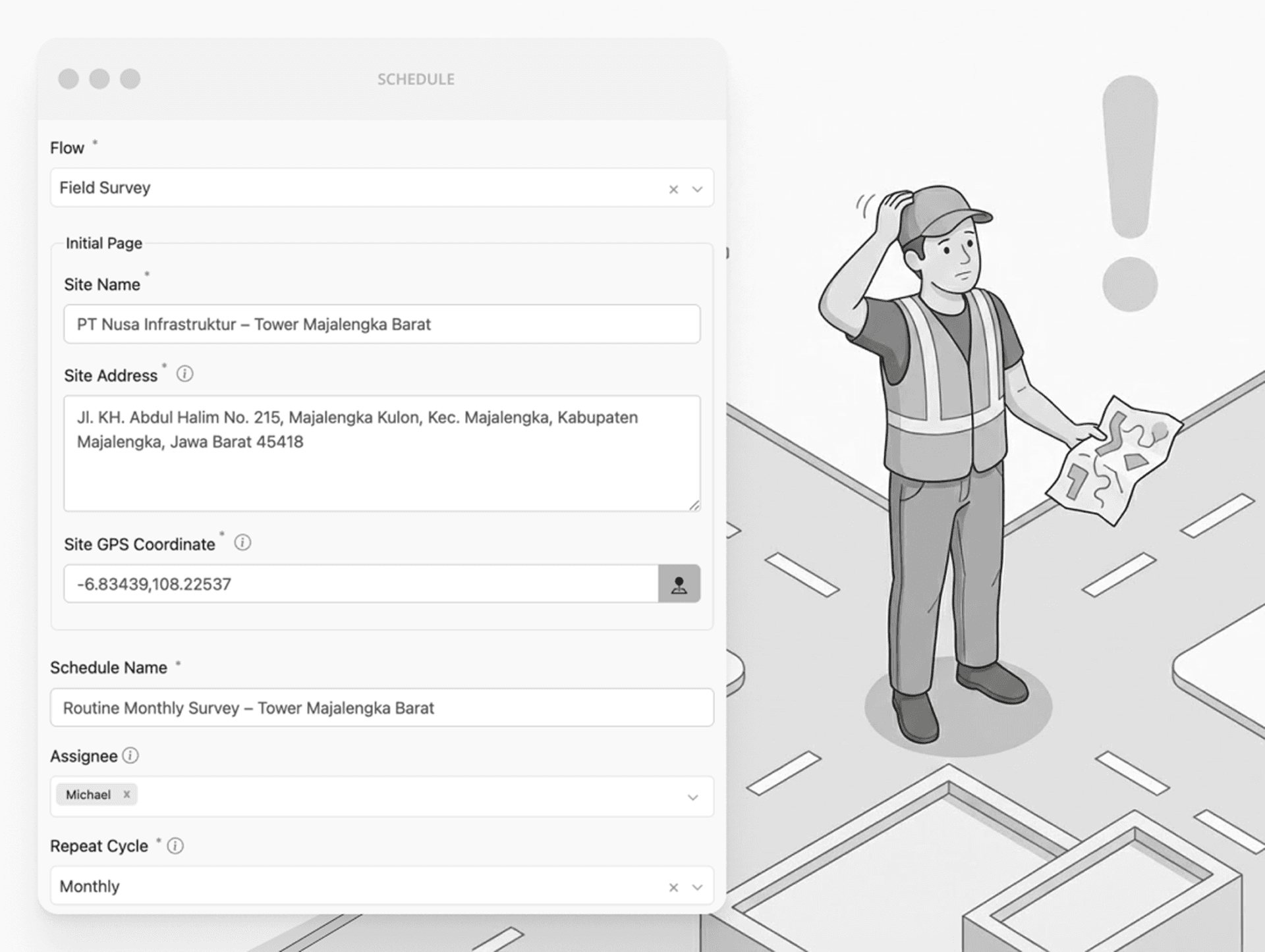 Optimized survey route scheduling