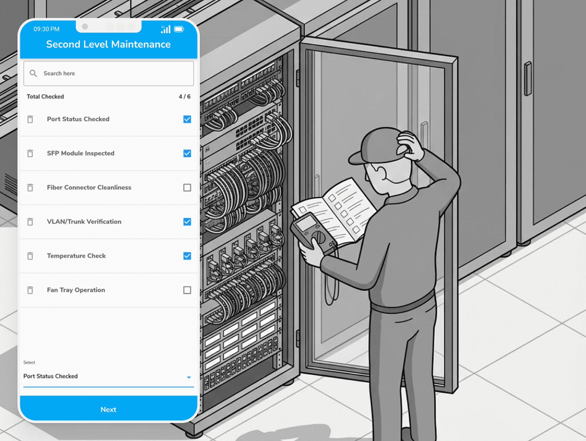 Guided diagnostics and checks