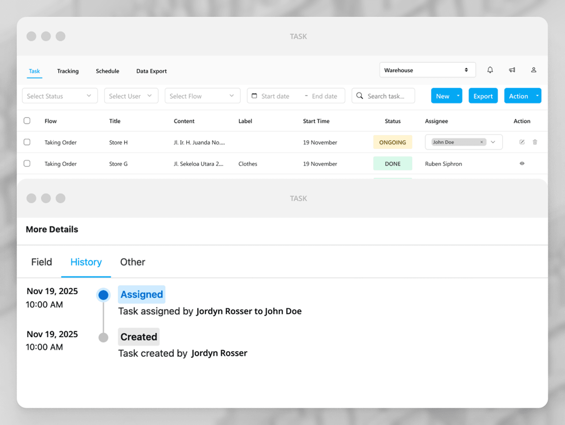Order history for reordering