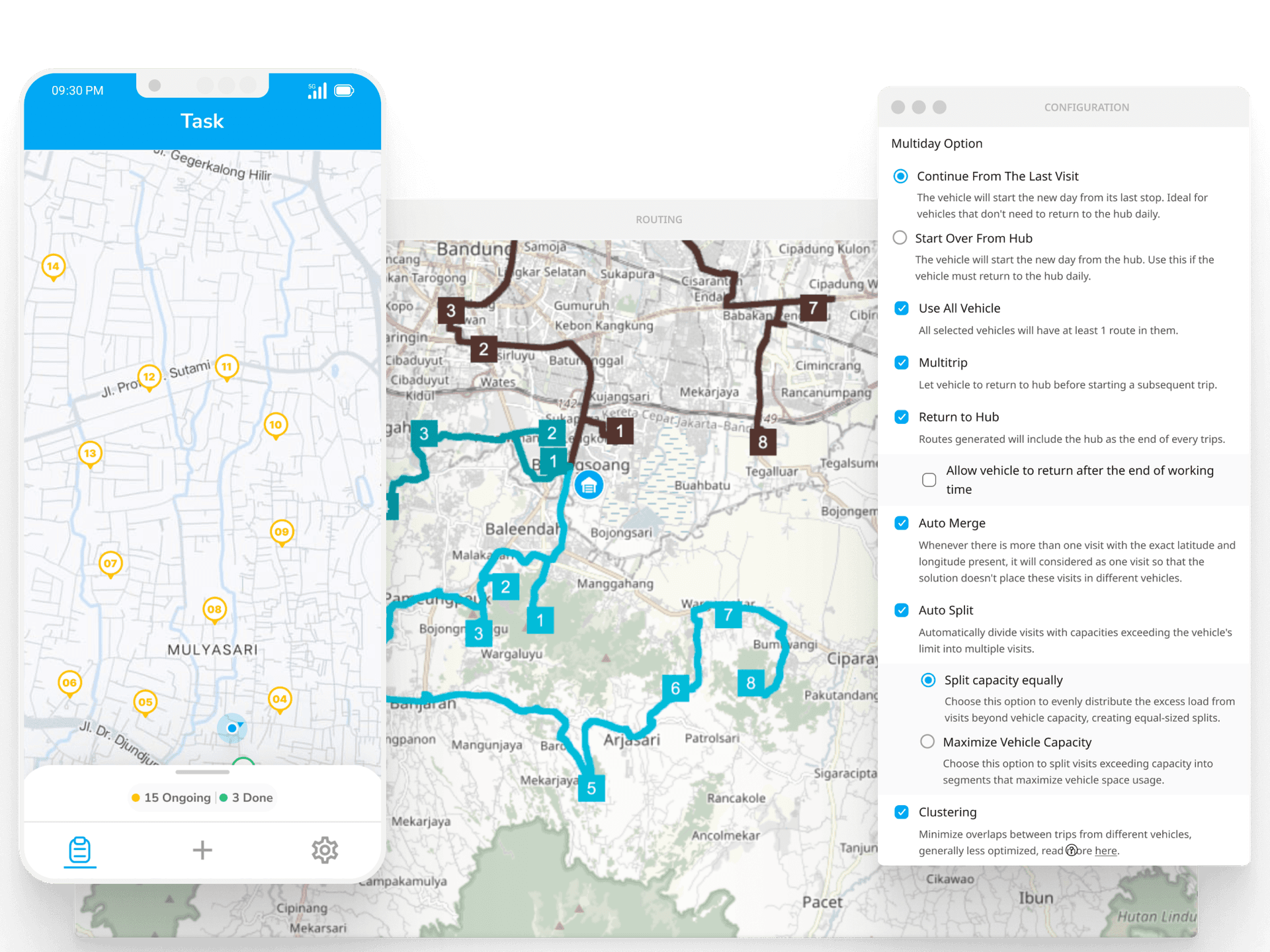Antarmuka perencanaan rute penjualan otomatis