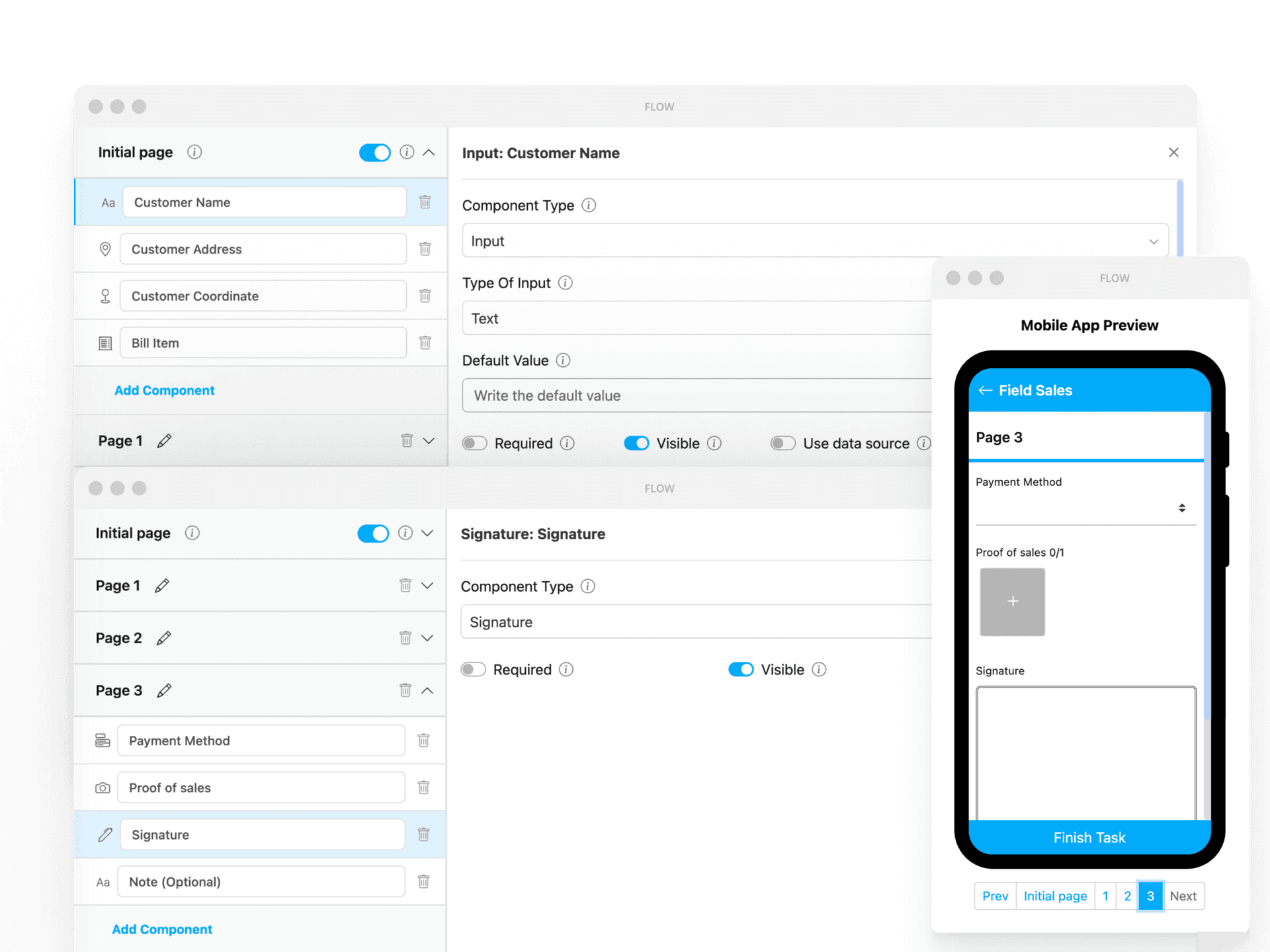 Antarmuka aplikasi penjualan lapangan mobile