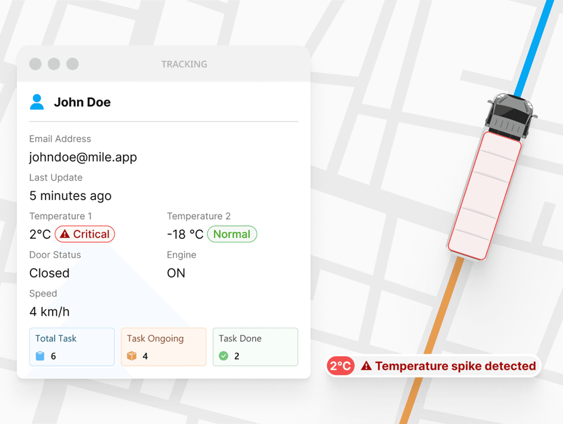 Route-aware cold chain visibility