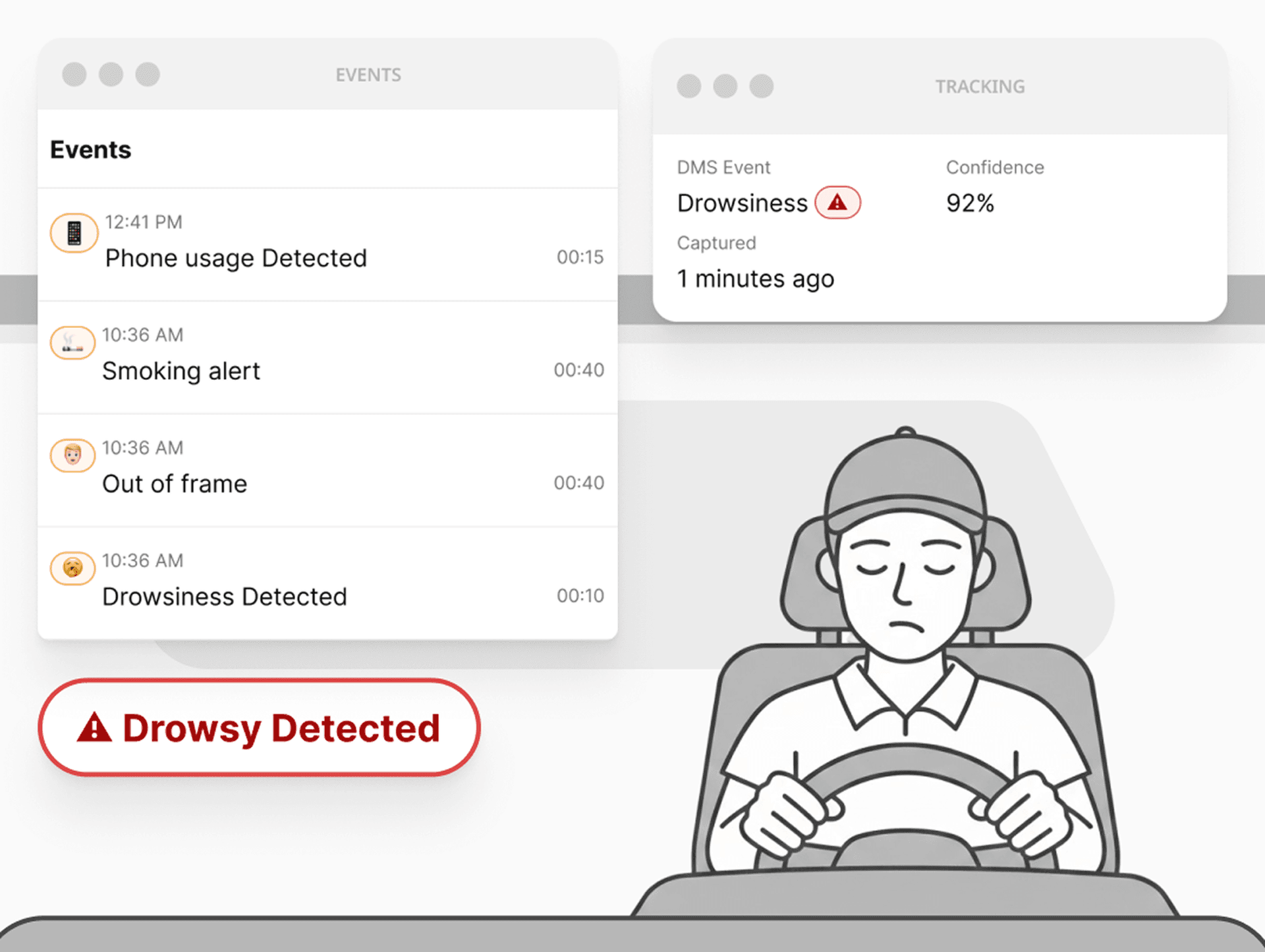Driver monitoring system alerts