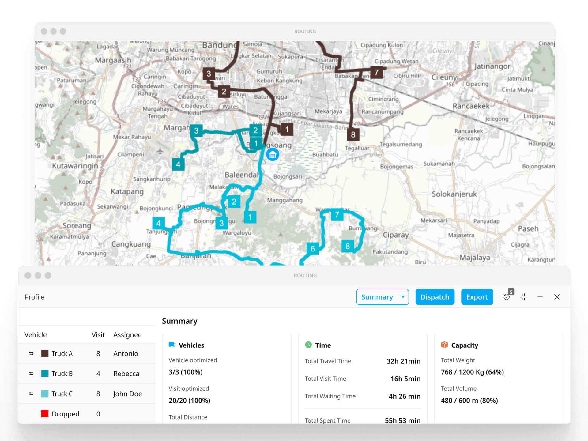 Antarmuka dispatch cerdas dan penugasan teknisi